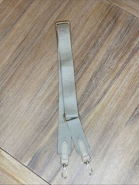 Adjustable Beige Canvas Bag Strap with Gold Hardware
